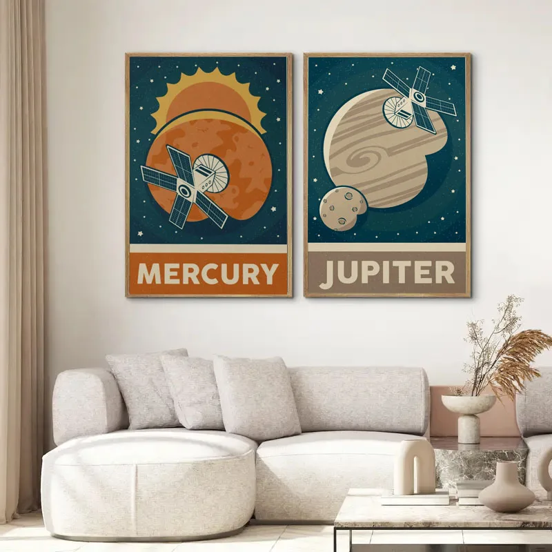 1 قطعة النظام الشمسي الرجعية ك - مراجعة Star Map Poster وسعره